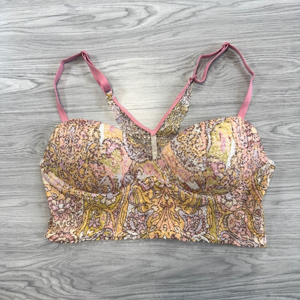 Victorias Secret Body by Victoria Paisley Lace Bralette Padded Wireless 32B C70
